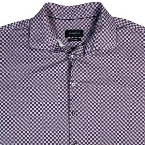 Bugatchi Men's 8 Way Stretch Geometric Print Button Down‎ Shirt